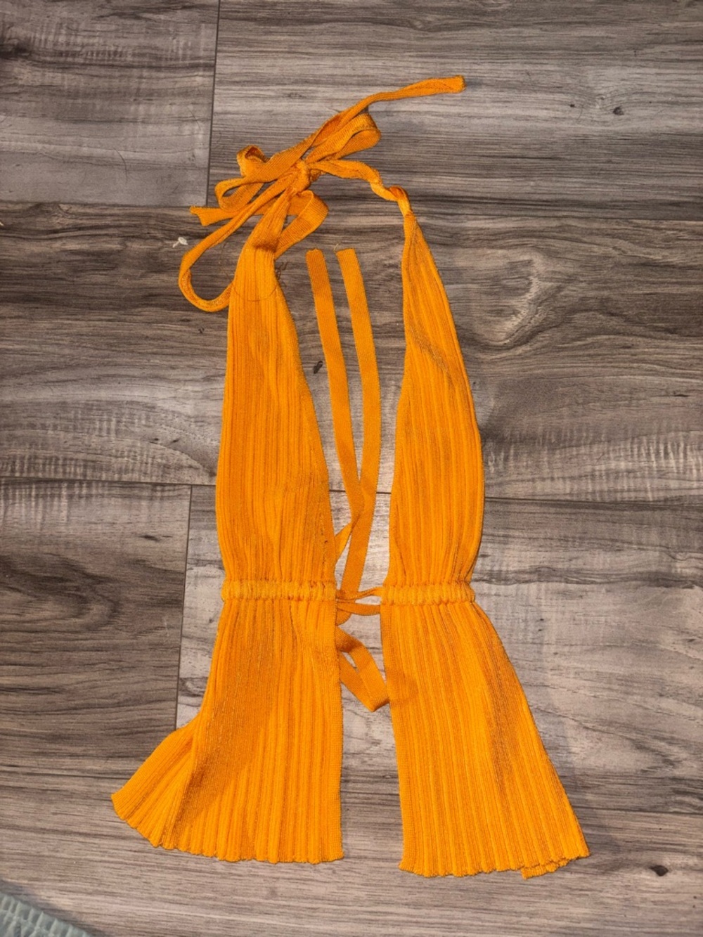 🤍2 for 15 🤍Bright Orange Pleated Halter Top